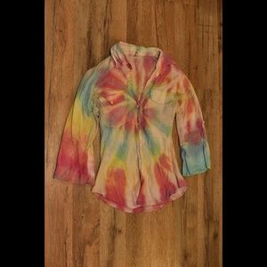 Love Tree | Tie Dyed Buttoned Down Blouse